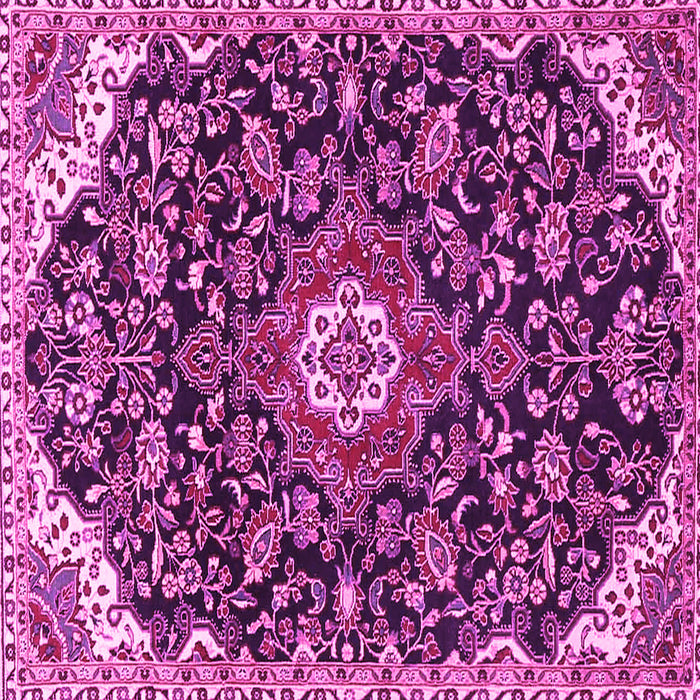 Square Machine Washable Persian Pink Traditional Rug, wshtr4053pnk