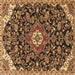 Square Persian Brown Traditional Rug, tr4053brn