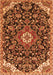 Serging Thickness of Machine Washable Persian Orange Traditional Area Rugs, wshtr4053org