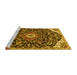 Sideview of Machine Washable Persian Yellow Traditional Rug, wshtr4053yw