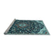 Sideview of Machine Washable Persian Light Blue Traditional Rug, wshtr4053lblu