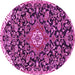 Round Persian Pink Traditional Rug, tr4053pnk