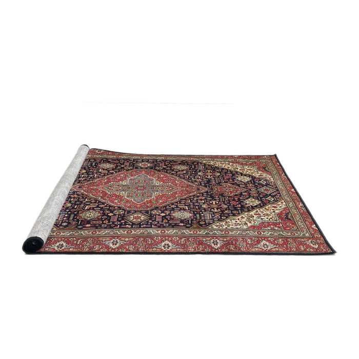 Sideview of Machine Washable Traditional Camel Brown Rug, wshtr4054