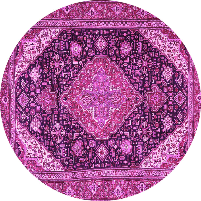 Round Persian Pink Traditional Rug, tr4054pnk