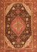 Serging Thickness of Machine Washable Persian Orange Traditional Area Rugs, wshtr4054org