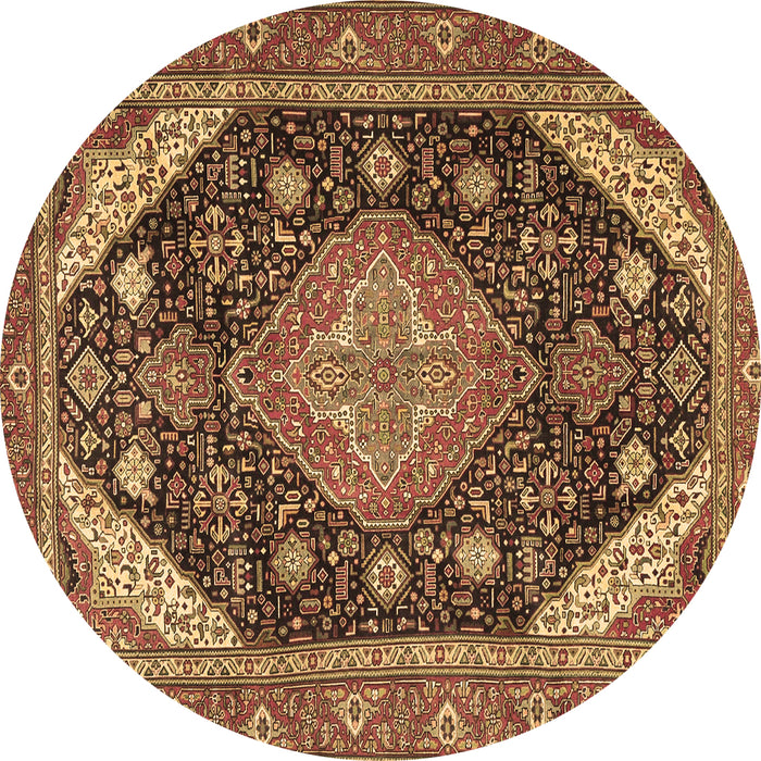 Round Persian Brown Traditional Rug, tr4054brn