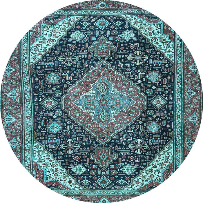 Round Persian Light Blue Traditional Rug, tr4054lblu