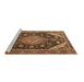 Sideview of Machine Washable Persian Brown Traditional Rug, wshtr4054brn