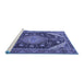 Sideview of Machine Washable Persian Blue Traditional Rug, wshtr4054blu