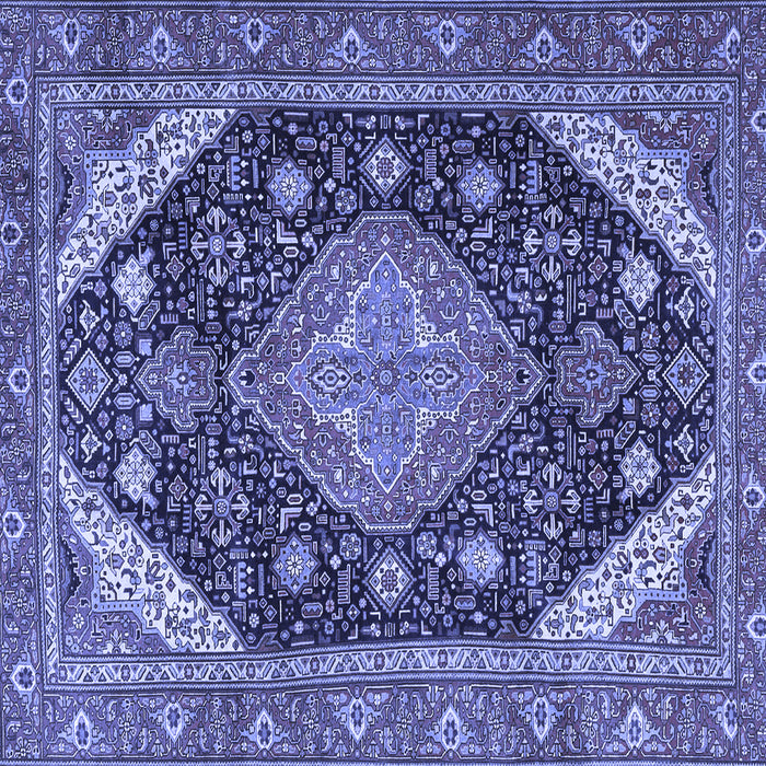Square Machine Washable Persian Blue Traditional Rug, wshtr4054blu