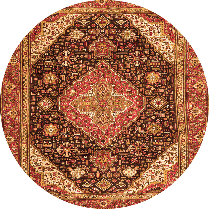 Square Persian Orange Traditional Rug, tr4054org