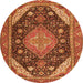 Square Persian Orange Traditional Rug, tr4054org