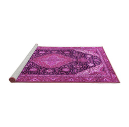 Sideview of Machine Washable Persian Pink Traditional Rug, wshtr4054pnk