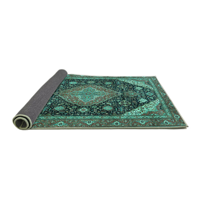 Sideview of Persian Turquoise Traditional Rug, tr4054turq
