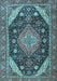 Machine Washable Persian Light Blue Traditional Rug, wshtr4054lblu