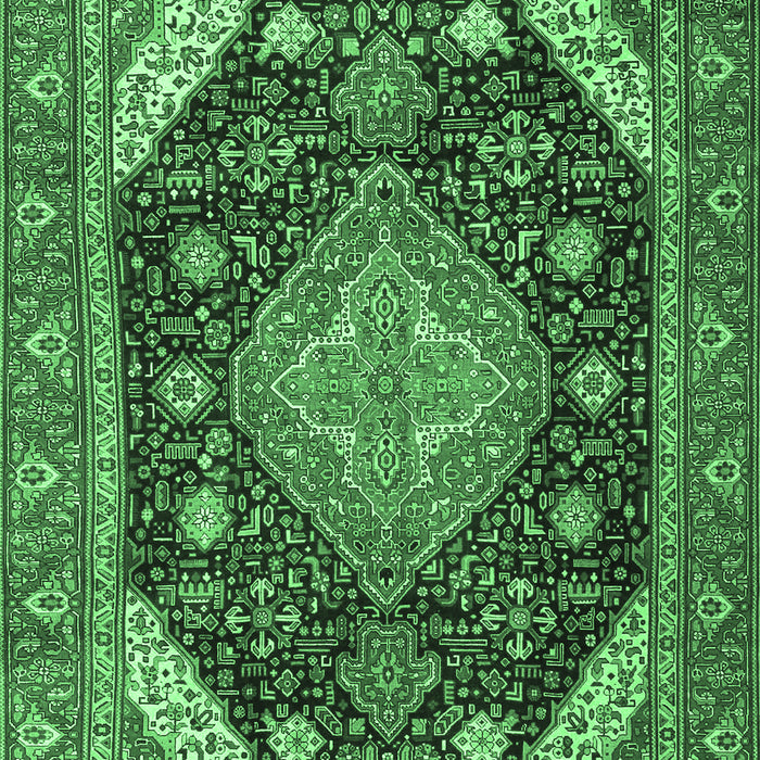 Machine Washable Persian Emerald Green Traditional Area Rugs, wshtr4054emgrn