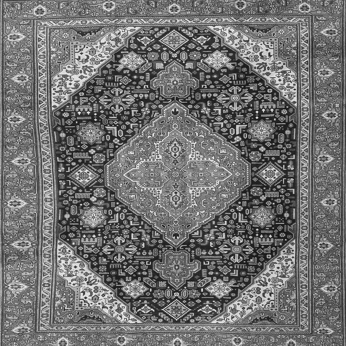 Round Machine Washable Persian Gray Traditional Rug, wshtr4054gry