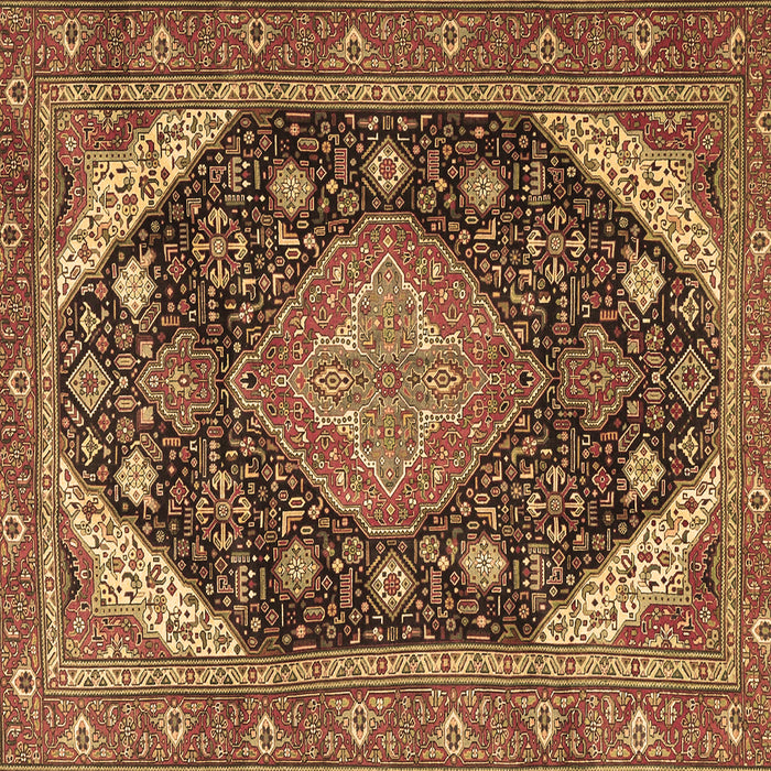 Square Persian Brown Traditional Rug, tr4054brn