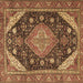 Square Persian Brown Traditional Rug, tr4054brn