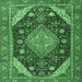 Square Persian Emerald Green Traditional Rug, tr4054emgrn