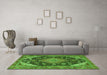 Machine Washable Persian Green Traditional Area Rugs in a Living Room,, wshtr4054grn