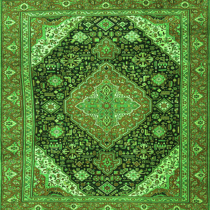 Serging Thickness of Persian Green Traditional Rug, tr4054grn