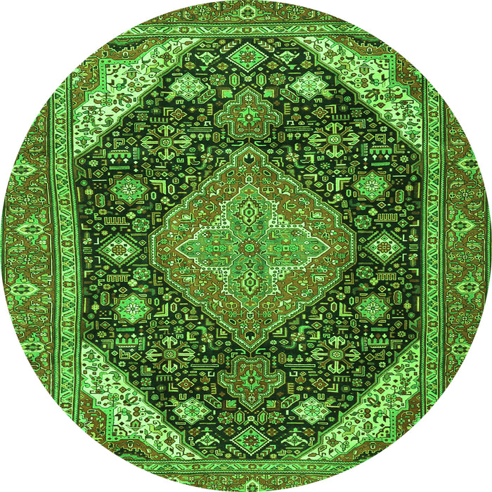 Square Persian Green Traditional Rug, tr4054grn