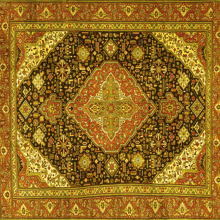 Square Persian Yellow Traditional Rug, tr4054yw