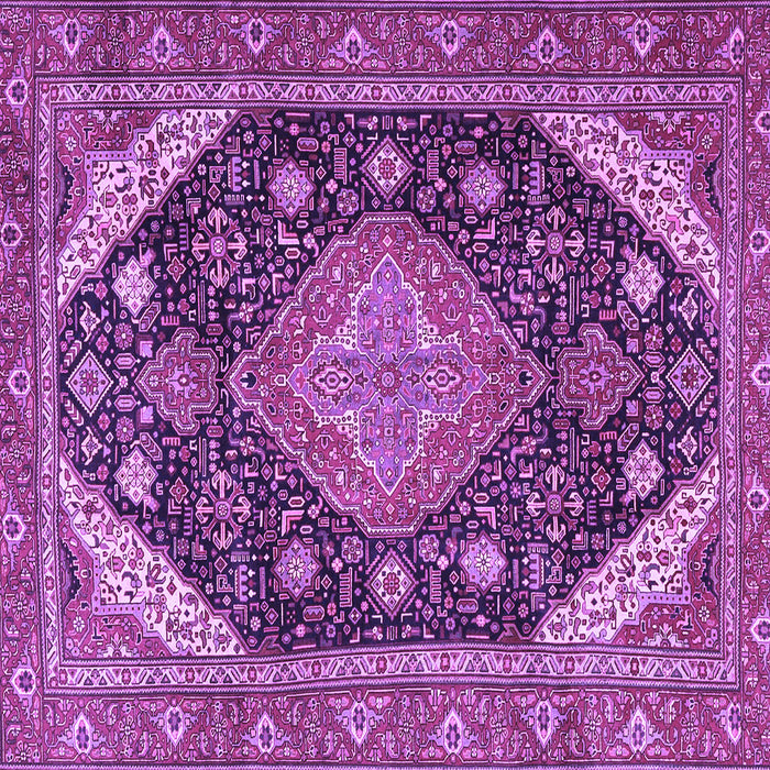 Square Machine Washable Persian Purple Traditional Area Rugs, wshtr4054pur