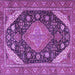 Square Machine Washable Persian Purple Traditional Area Rugs, wshtr4054pur