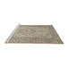 Sideview of Machine Washable Traditional Deep Peach Orange Rug, wshtr4055