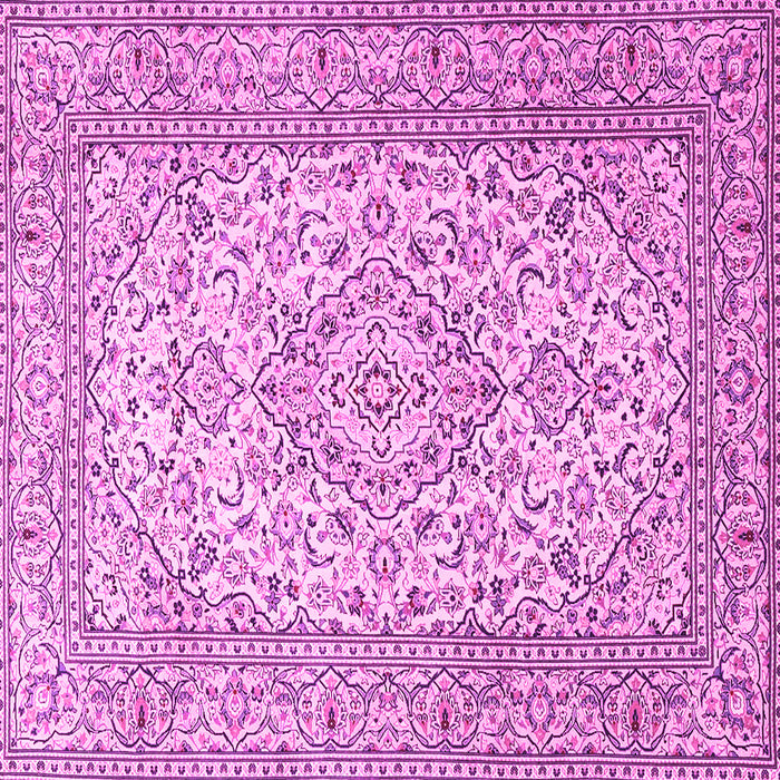 Square Machine Washable Persian Pink Traditional Rug, wshtr4055pnk