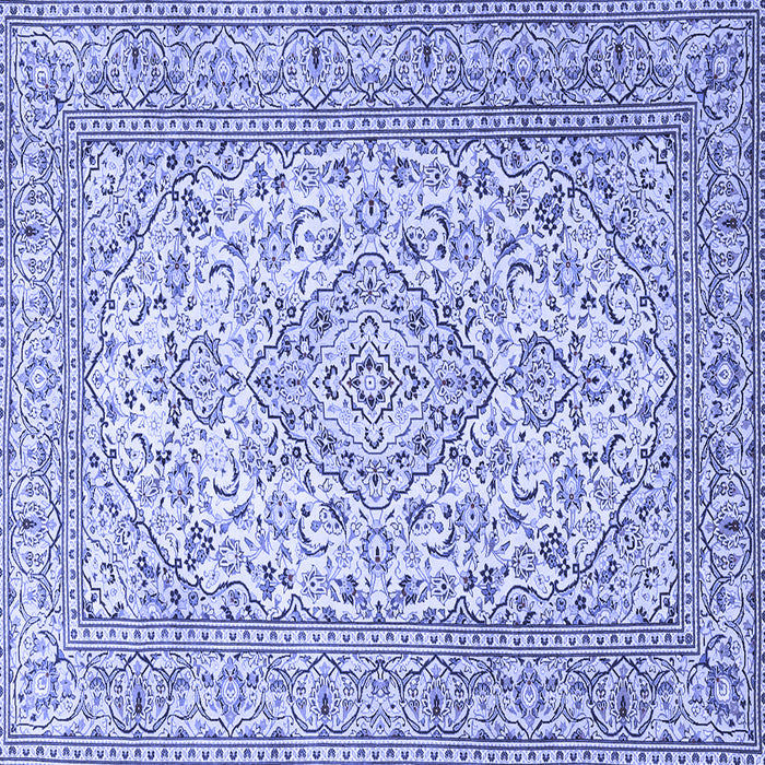 Square Machine Washable Persian Blue Traditional Rug, wshtr4055blu
