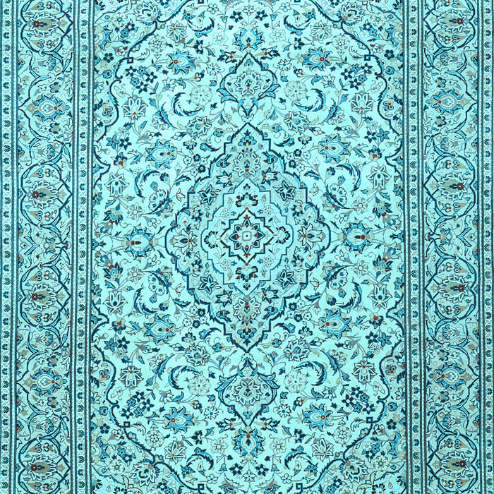 Machine Washable Persian Light Blue Traditional Rug, wshtr4055lblu
