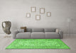 Machine Washable Persian Green Traditional Area Rugs in a Living Room,, wshtr4055grn