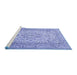 Sideview of Machine Washable Persian Blue Traditional Rug, wshtr4055blu