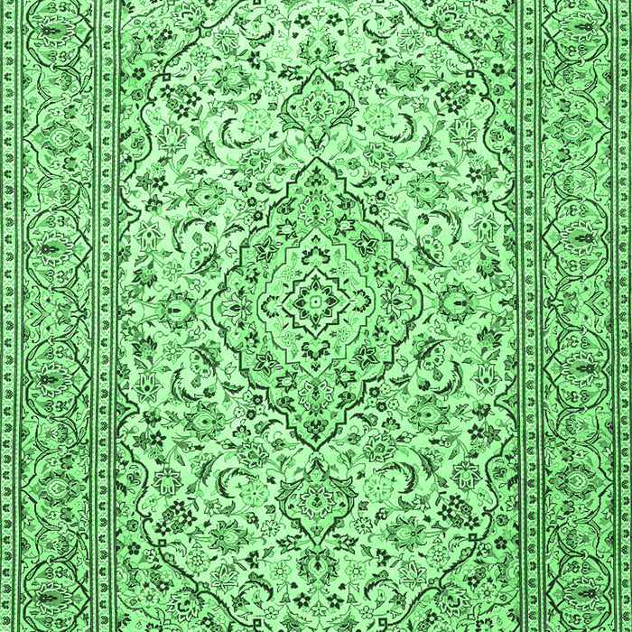 Machine Washable Persian Emerald Green Traditional Area Rugs, wshtr4055emgrn