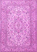 Machine Washable Persian Pink Traditional Rug, wshtr4055pnk