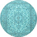 Round Persian Light Blue Traditional Rug, tr4055lblu