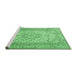 Sideview of Machine Washable Persian Emerald Green Traditional Area Rugs, wshtr4055emgrn