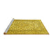 Sideview of Machine Washable Persian Yellow Traditional Rug, wshtr4055yw