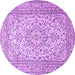Round Machine Washable Persian Purple Traditional Area Rugs, wshtr4055pur