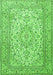 Serging Thickness of Machine Washable Persian Green Traditional Area Rugs, wshtr4055grn