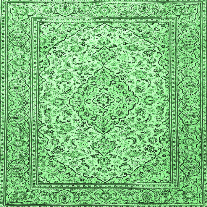Square Persian Emerald Green Traditional Rug, tr4055emgrn