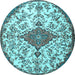 Round Persian Light Blue Traditional Rug, tr4056lblu
