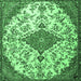 Square Persian Emerald Green Traditional Rug, tr4056emgrn