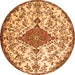 Square Persian Orange Traditional Rug, tr4056org