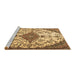 Sideview of Machine Washable Persian Brown Traditional Rug, wshtr4056brn