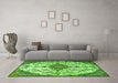 Machine Washable Persian Green Traditional Area Rugs in a Living Room,, wshtr4056grn