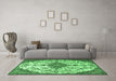 Machine Washable Persian Emerald Green Traditional Area Rugs in a Living Room,, wshtr4056emgrn